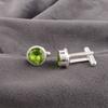 Peridot Gemstone 925 Sterling Silver Handmade Jewelry Cufflinks 0.50" For Gift CL-4-15