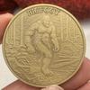 Schimpanse Bigfoot Wald Vergoldete Bronze Gedenkmünze, Handwerkskunst Handgefertigt 40mm Kompass Münze Gedenkmünze