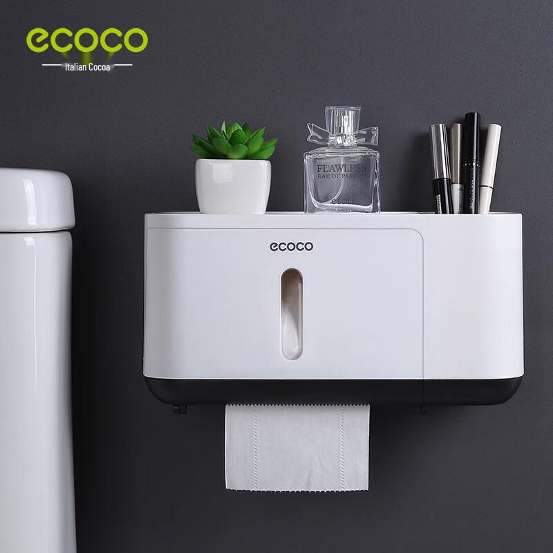 ecoco Wall-Mounted & Countertop Toilet Paper Holder with Storage