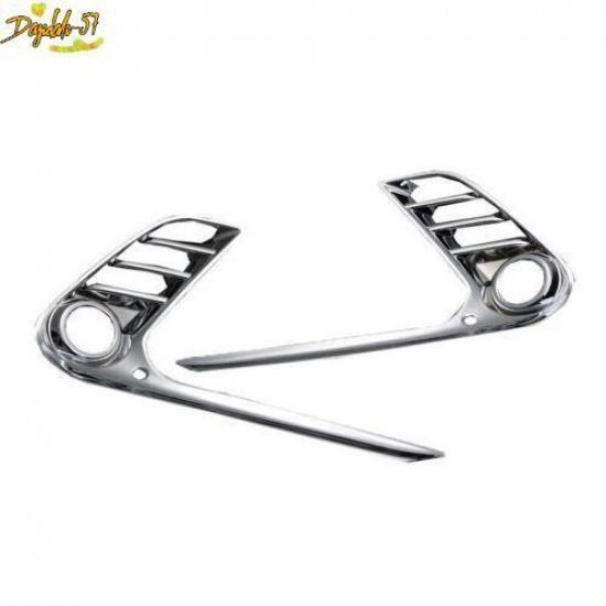 Chrome Front bumper Fog Lamp Light Cover Decor Trim For Hyundai Elantra 2017-18