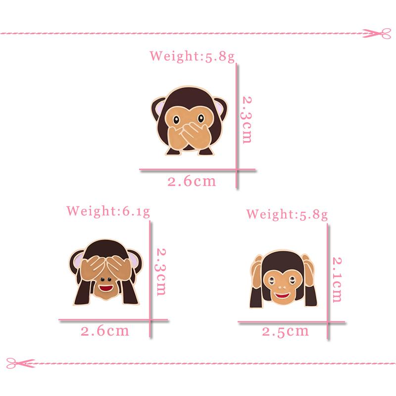 Personalized Animal Brooch Cartoon Lovely Shy Monkey Enamel Pins Cute Funny Badges Jewelry Gifts Backpack Lapel Pin Dropshipping
