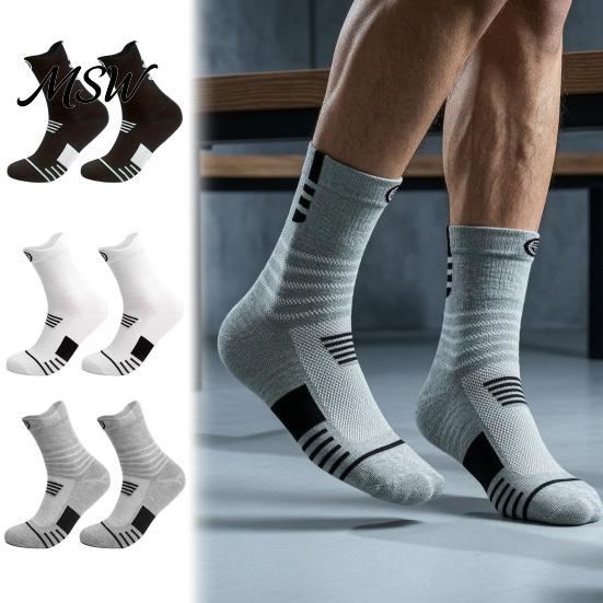 Outdoor Training Socks 1 Pair Men's Crew Socks, Moisture Wicking Athletic Running for Exercise Soft Workout Casual Thin Sports Gym Comfortable