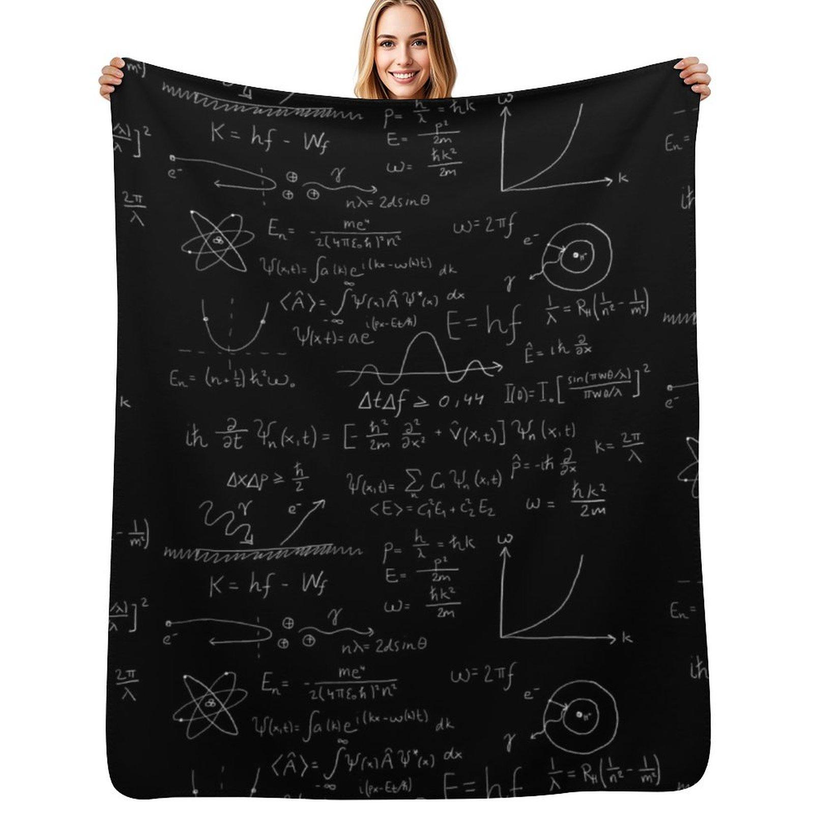 Quantum physics Throw Blanket Plush Fuzzy Cozy Blanket for Couch Sofa Size: 75*100cm, Weight: 230 GSM