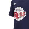 Nike Mlb Kids T-Shirt Collaboration Brand Logo Letter Print Round Neck Pullover Comfortable Casual Sports Short Sleeve Minnesota Twins HM3814-410