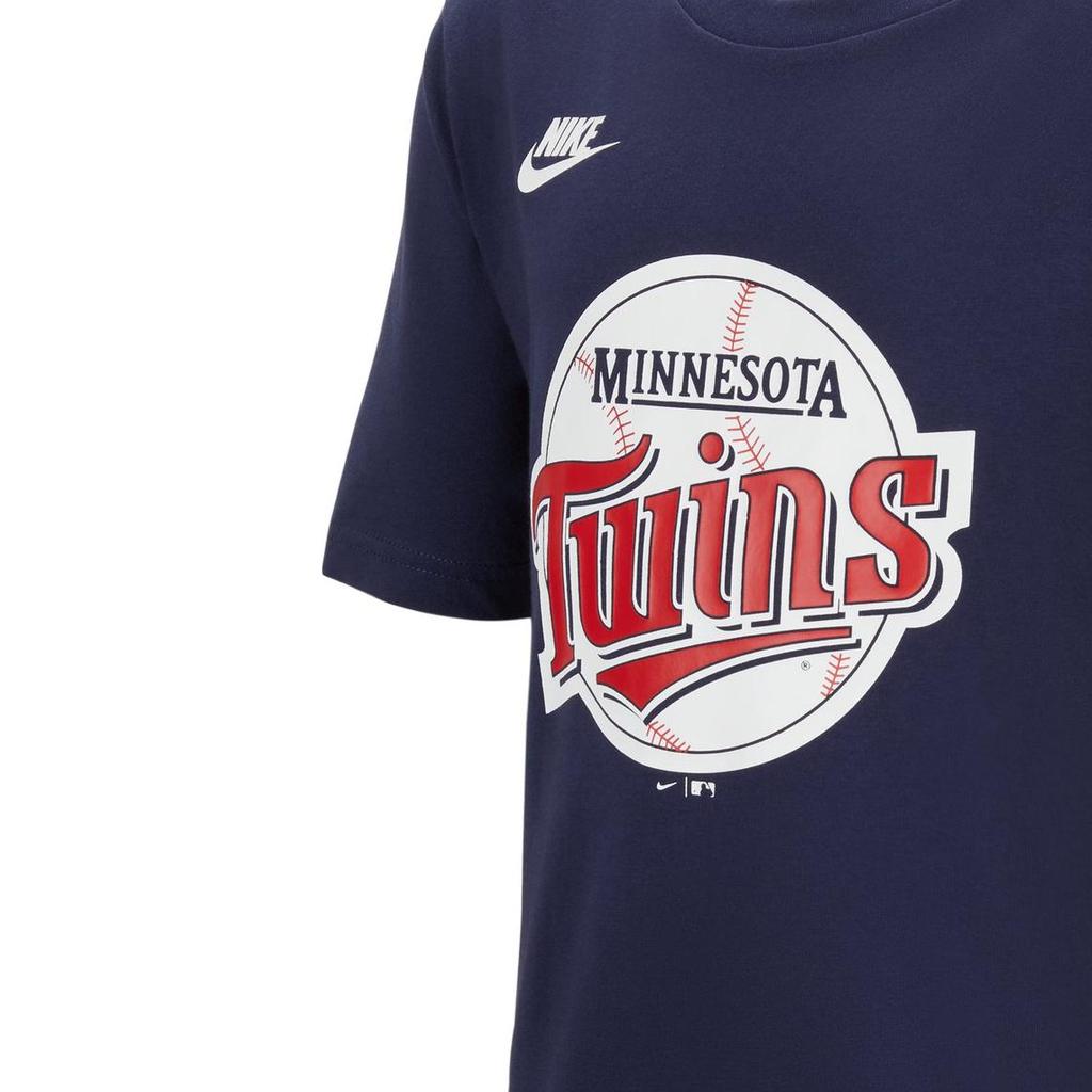 Nike Mlb Kids T-Shirt Collaboration Brand Logo Letter Print Round Neck Pullover Comfortable Casual Sports Short Sleeve Minnesota Twins HM3814-410