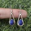 Solid 925 Sterling Silver Lapis Lazuli Gemstone Women Dangle Handmade Earring Anniversary Gift Jewelry