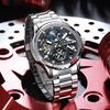AILANG Multifunctional MenMechanical Watch Hollow Tourbillon Automatic Wristwatch Waterproof Luminous Bracelet Moon Phase Dial