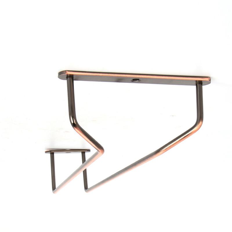 Iron Plating Bronze Wall Mount Stemware Hanging Wine Glass Rack Holder Shelf