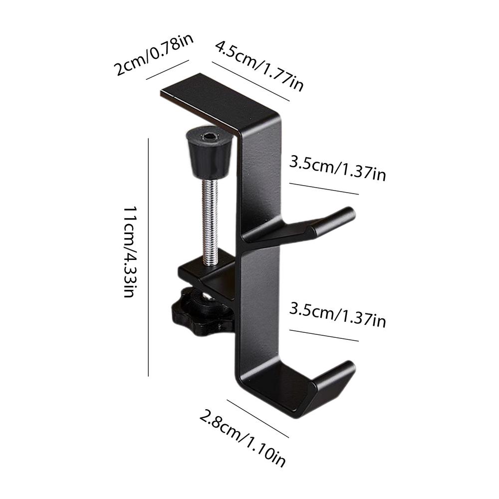 Tischklemme Taschenhaken Verstellbarer Doppelhaken Kopfhörerständer Rucksack Aufbewahrung Hängehaken Stanzfrei Heim Büro Organizer