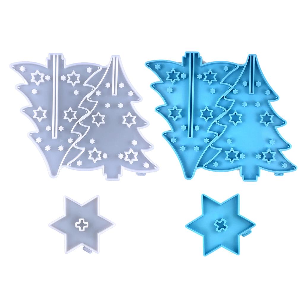 Weihnachtsbaum Silikonform Weihnachts Harzform mit Halter Weihnachtsbaum Schmuckform für Weihnachtsfeier Heimdeko