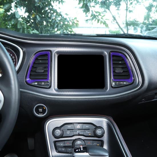 Konsole Klimaanlage Lüftungsschacht Zierleiste Abdeckring für Dodge Challenger 2015+ Lila
