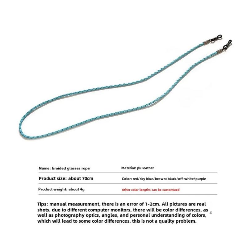 Thicken Twist Sunglasses Leather Rope Chain Eyewear Braided Glasses Lanyard Strap Outdoor Sports Non-slip Eyeglass Accessories