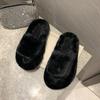 Thick Bottom Fur Slippers for Autumn and Winter, Rabbit Fur for Home and Outdoor Wear, Warm Plush Slippers