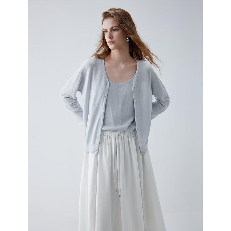 ELLE Women's Tencel Knit Cardigan & Vest Two-Piece Set