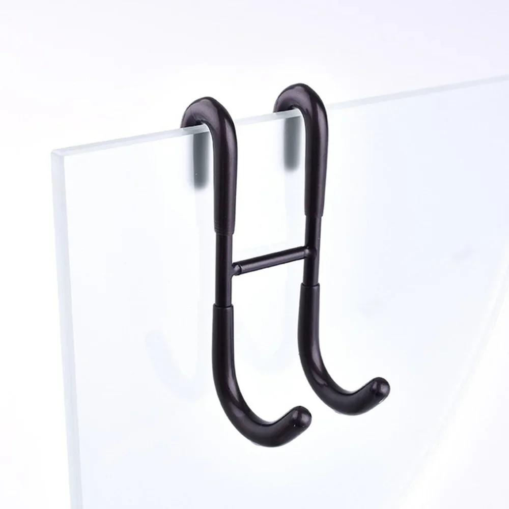 Shower Door Hook Stainless Steel Over the Frameless Glass Door Hanger for Bath Towels Clean Ball Squeegee Holder Rack S-Shape