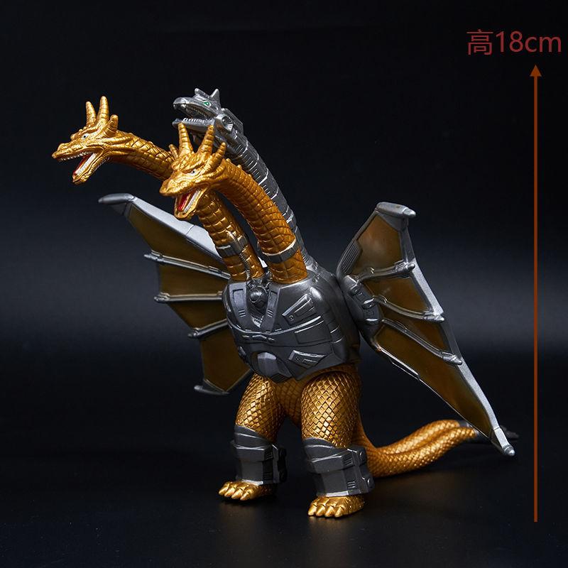 18CM Godzilla VS King Kong 3 Têtes Drago King Ghidorah Gorille Godzilla Colle Souple Figurine d'Action Jouet de Collection
