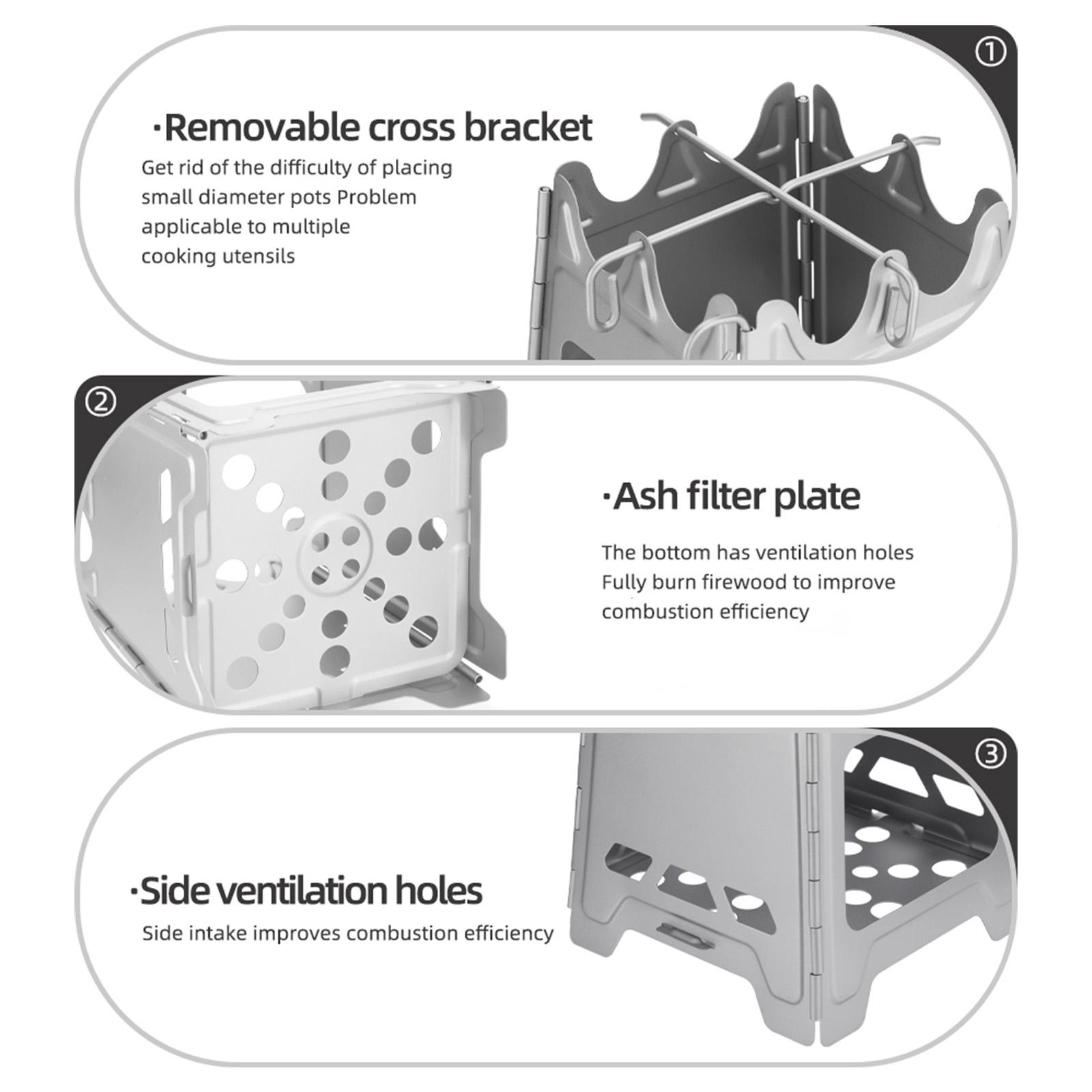 Уличные мини-костровища складная Ti костровая печь шарнирная дровяная печь для кемпинга — фото 6