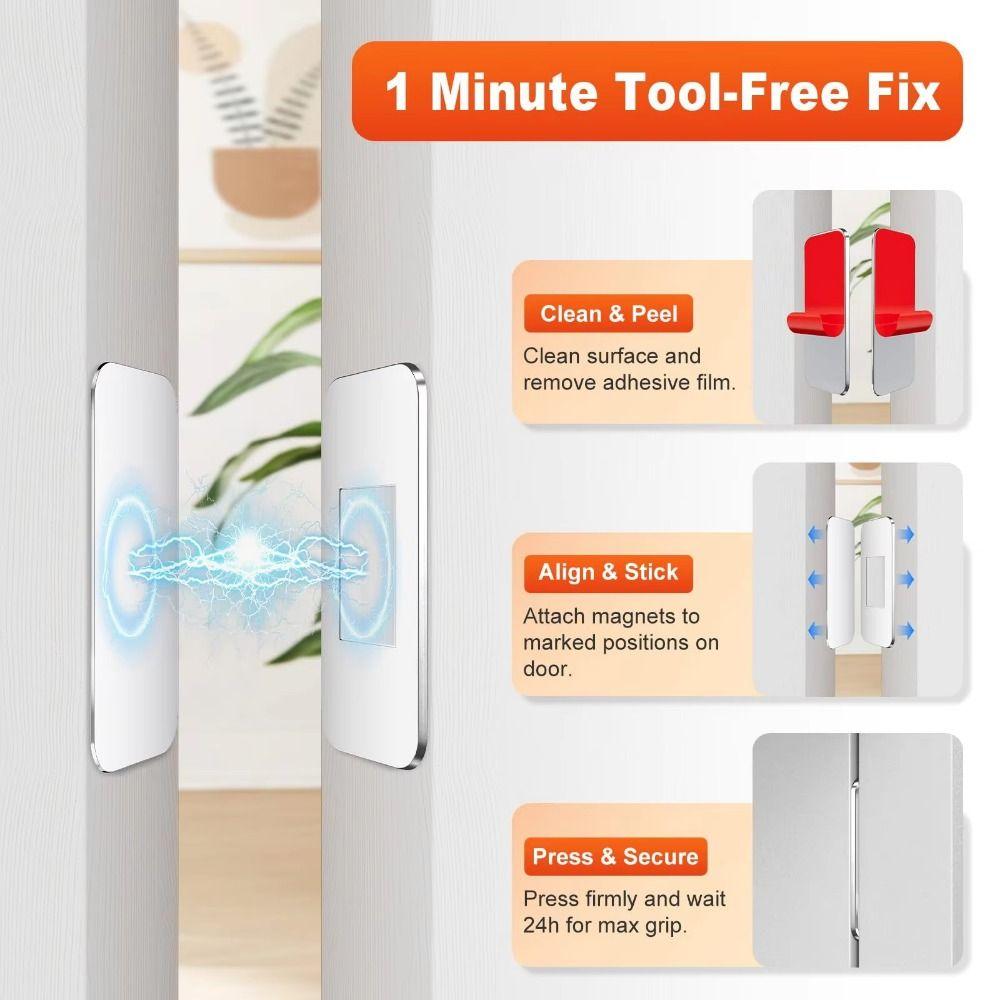 Set da 4 Chiusura Magnetica Ultra-Sottile per Cassetti con Adesivo, Chiusura Magnetica per Armadietti, Bagno