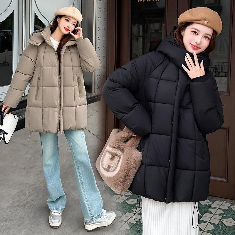 Popular large twill hooded waist cotton clothes women with gloves pockets multi-color mixed batch live broadcast supply women