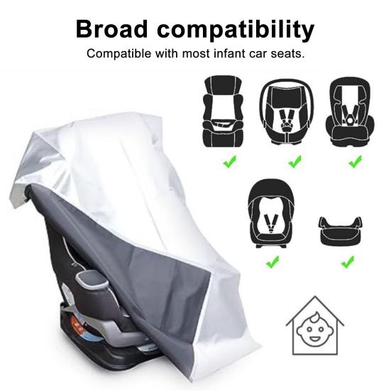 Yousheng Baby Car Safety Seat Sunshade Cover Portable Foldable Reflective UV Shielding Sunlight Heat Blocking Universal Infant Automotive Safety Seat