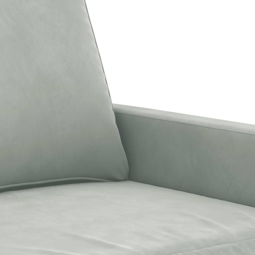 Vidaxl 3-Seater Sofa, Light Grey, 180 Cm, Upholstered In Velvet
