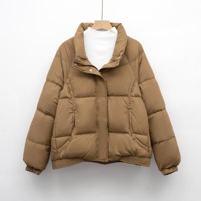 New Down Jacket Women's Small Winter Thickened Stand-up Collar Loose Duck Down Bread Jacket To Keep Warm