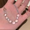 Copper Zircon Asymmetric Bracelet For Women With Geometric Design And Elegant Style