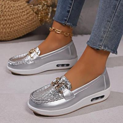 Luxury Designer Women Fashi Loafers Breathable Slip-On Vulcanized Shoe Large Size Wedge Heel Lightweight Woman Casual Sneakers