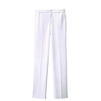 Nursery Active Stretch Basic Straight Pants (Men's), Opaque, Suitable for Medical, Nursing, and Dental Use, Size L, White, 9098301A