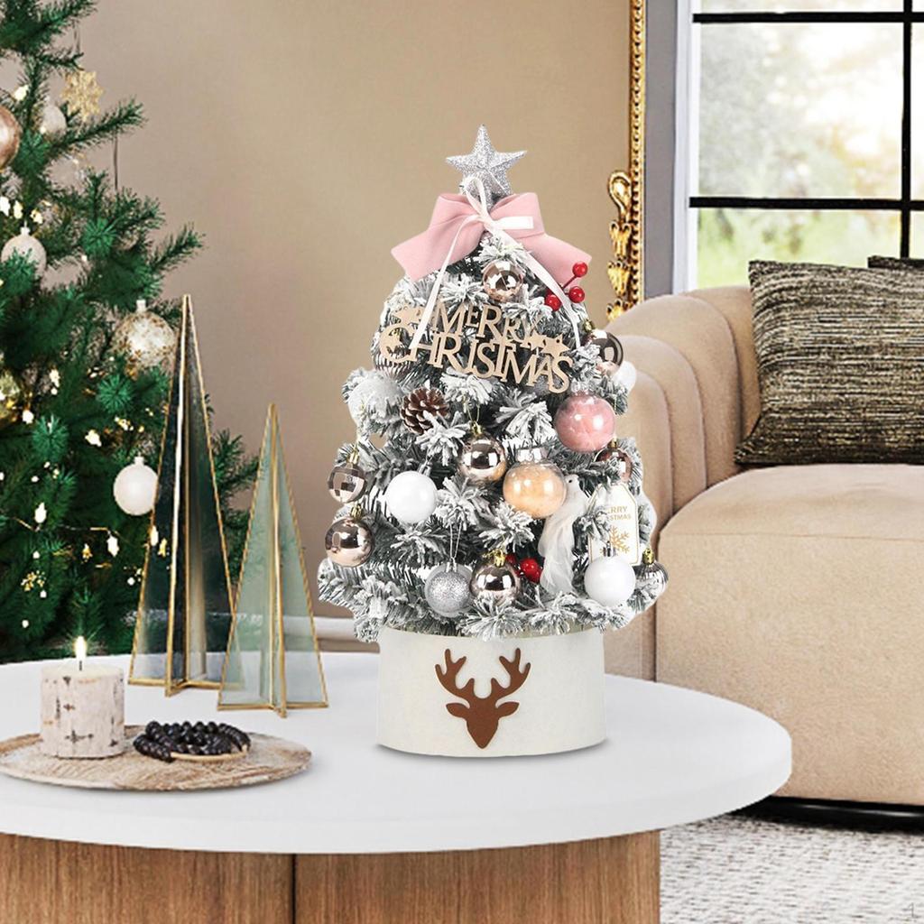 18inch DIY Tabletop Artificial Xmas Tree with Lights Countertop Decoration Versatile