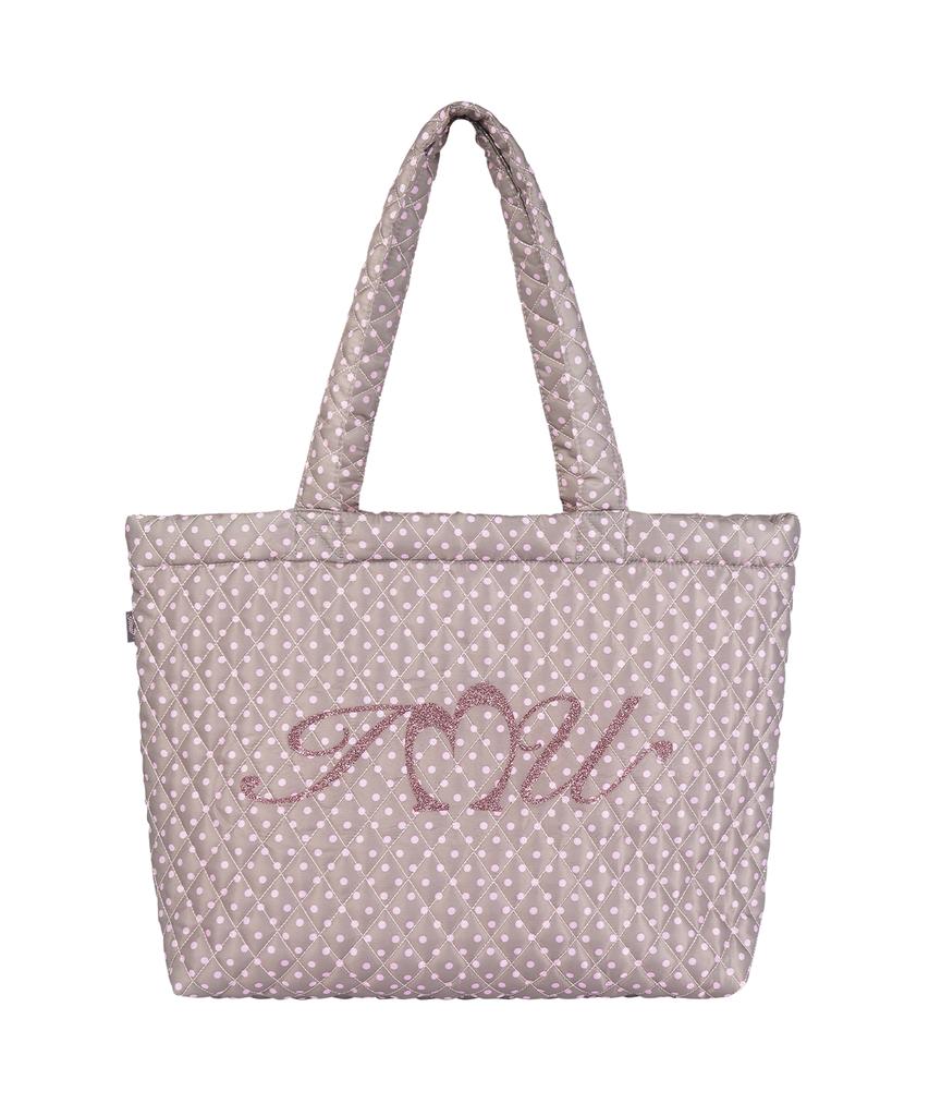 Innermuseum Glitter Dot Quilted Bag (Pink Bear)