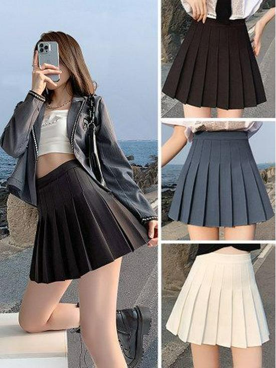 Korean Chic Multi-Color Pleated Skirt: Playful & Sweet JK-Style Lined Short Skirt