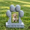 Imitation Stone Pet Tombstone with Paw Print Photo Frame Weather-Resistant Resin Memorial Stone for Dogs And Cats Engraved Base for Custom Pet