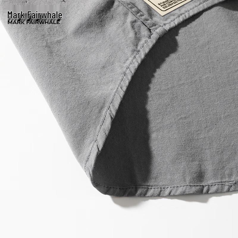 MARK FAIRWHALE Men's Pure Cotton Short Sleeve Casual Shirt