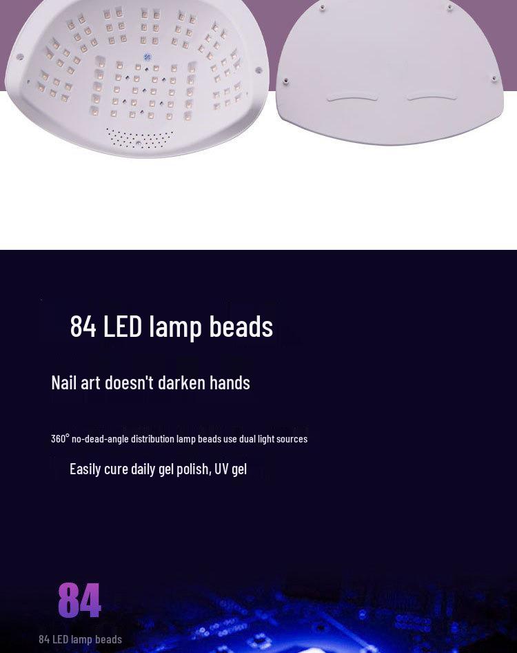 380W High Power UV Nail Lamp with Handle - Quick Dry & Red Light Phototherapy