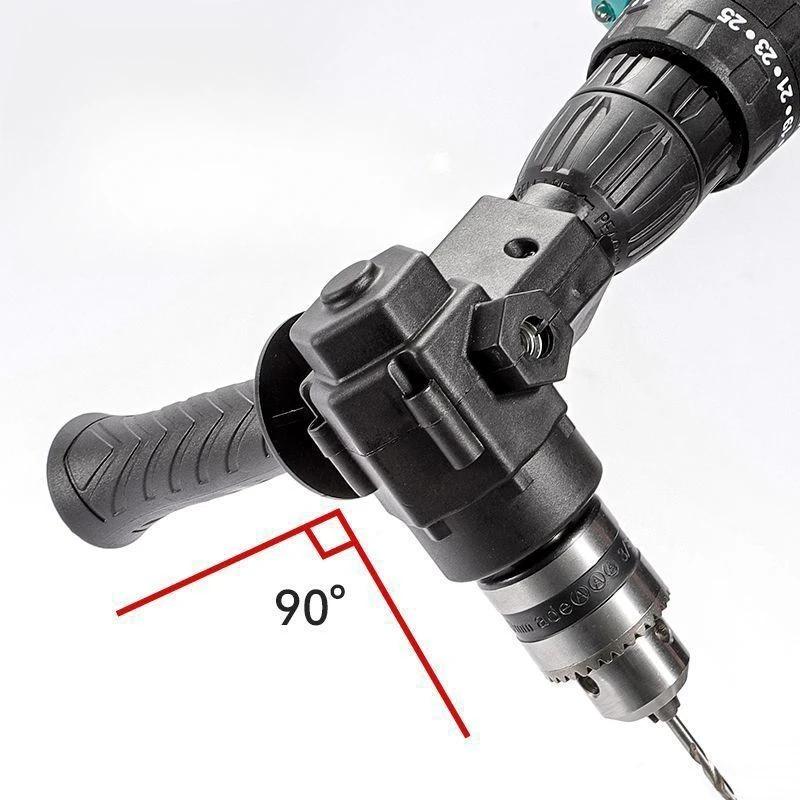 Portable 90° Right Angle Drill Adapter Impact Chuck Corner Extension Tool for Tight Space Drilling