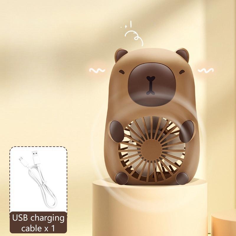 

Милый мини-портативный вентилятор Capybara, небольшой ручной вентилятор с зарядкой через USB, 3-скоростной ручной вентилятор, подходящий для офиса, путешествий, кемпинга 120MM темно-коричневого