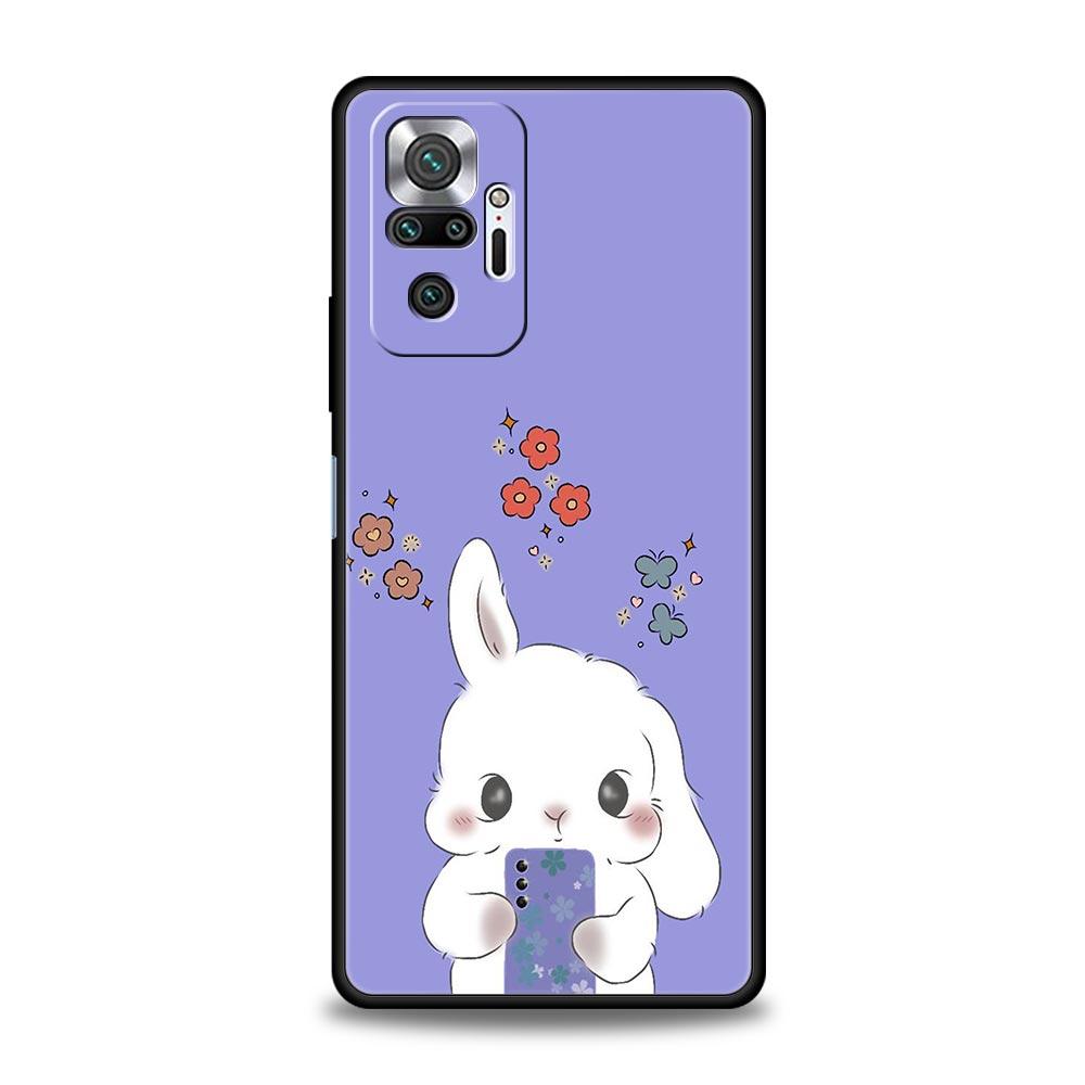 Phone Case For Xiaomi Redmi Note 14 13 12 5G 11 10 Pro Plus 4G 9S 9 14C 13C 12C 10C 9C 9A Soft TPU Cover Cute Colorful Rabbit