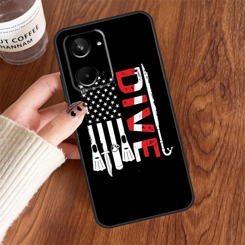 

Чехол для Realme 15 14 11 12 13 Pro Plus C35 C71 C75 C65 C55 C63 C61 C53 C51 C67 GT6 GT7 Pro с рисунком Ныряльщик под водой Realme GT7