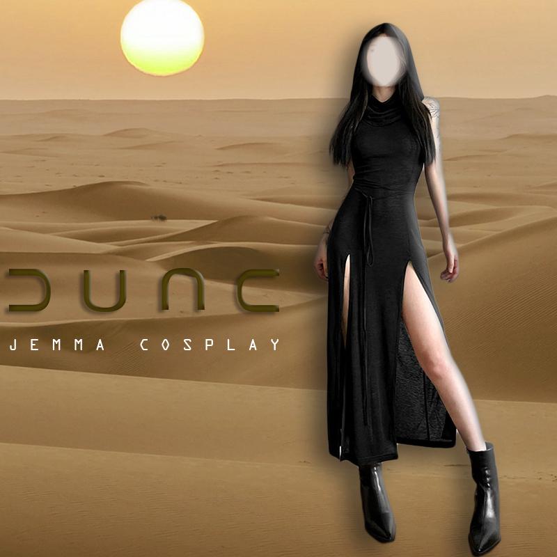 Wasteland Aesthetics Dune Косплей Сексуальные летние платья с капюшоном CyberPunk Gothic Witch Queen Y2K Streetwear Костюмы на Хэллоуин