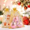 Goldene Organza-Geschenktüten mit Kordelzug Schmuckaufbewahrung Netzbeutel Süßigkeitenverpackungsbeutel Hochzeitsgeschenk Weihnachtsfeier Süßigkeitenbeutel