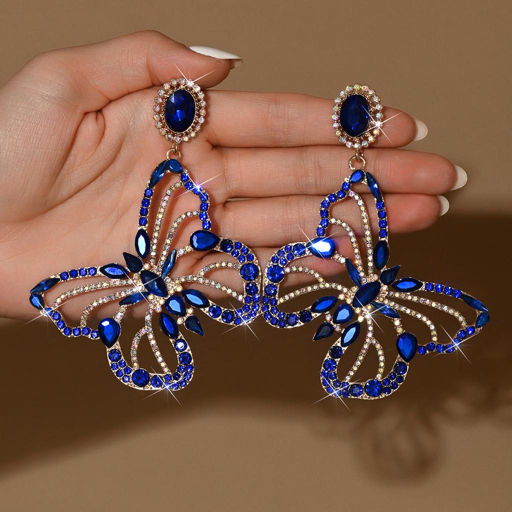 Women Rhinestone Butterfly Earrings Jewelry for Dates Parties Festivals