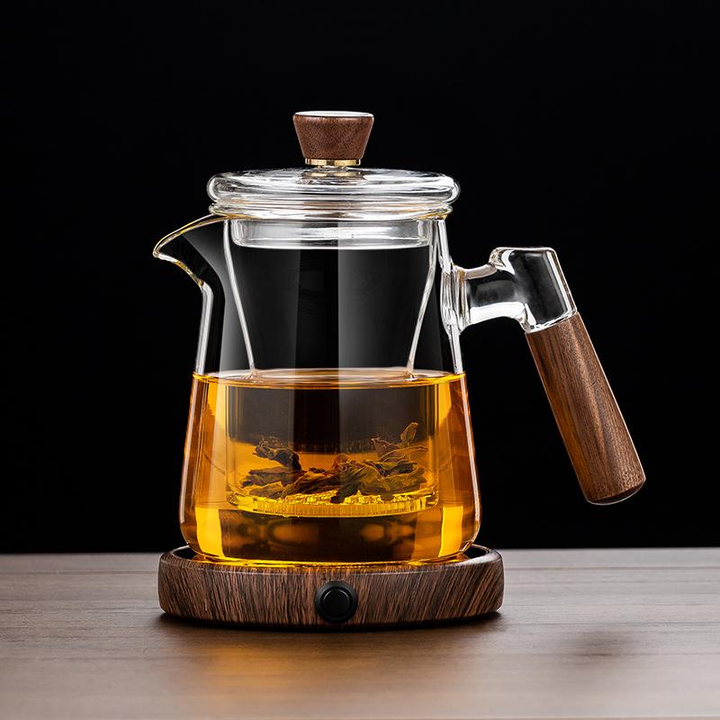 2025 Thickened Glass Tea Infuser Pot - Heat-Resistant Tea Brewer with Water Separation for Home or Office