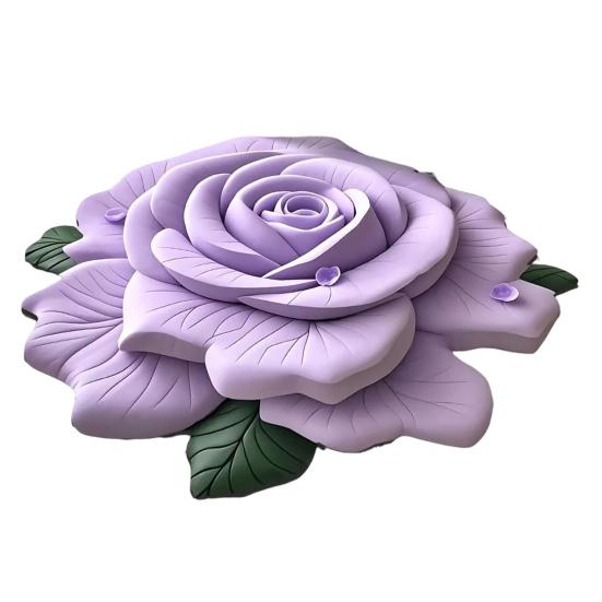 Diatomaceous Earth Bath Mat 3D Peony Pattern Quick Dry Floor Mat