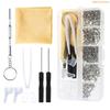 K1AE Eyeglass Repair Glasses Repair Tool with Glasses Screws, Nose Pad, Tool