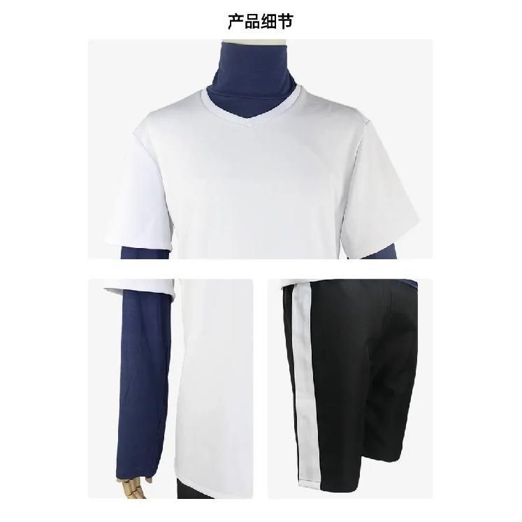 Hunter X Hunter Killua Zoldyck Cosplay Costume Number 99 Badge Halloween Christmas Party Cosplay Suit Shirt Short White Wig