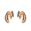 Exaggerated curved full diamond multi-layer beach vacation style, summer fashion earrings, niche design earrings