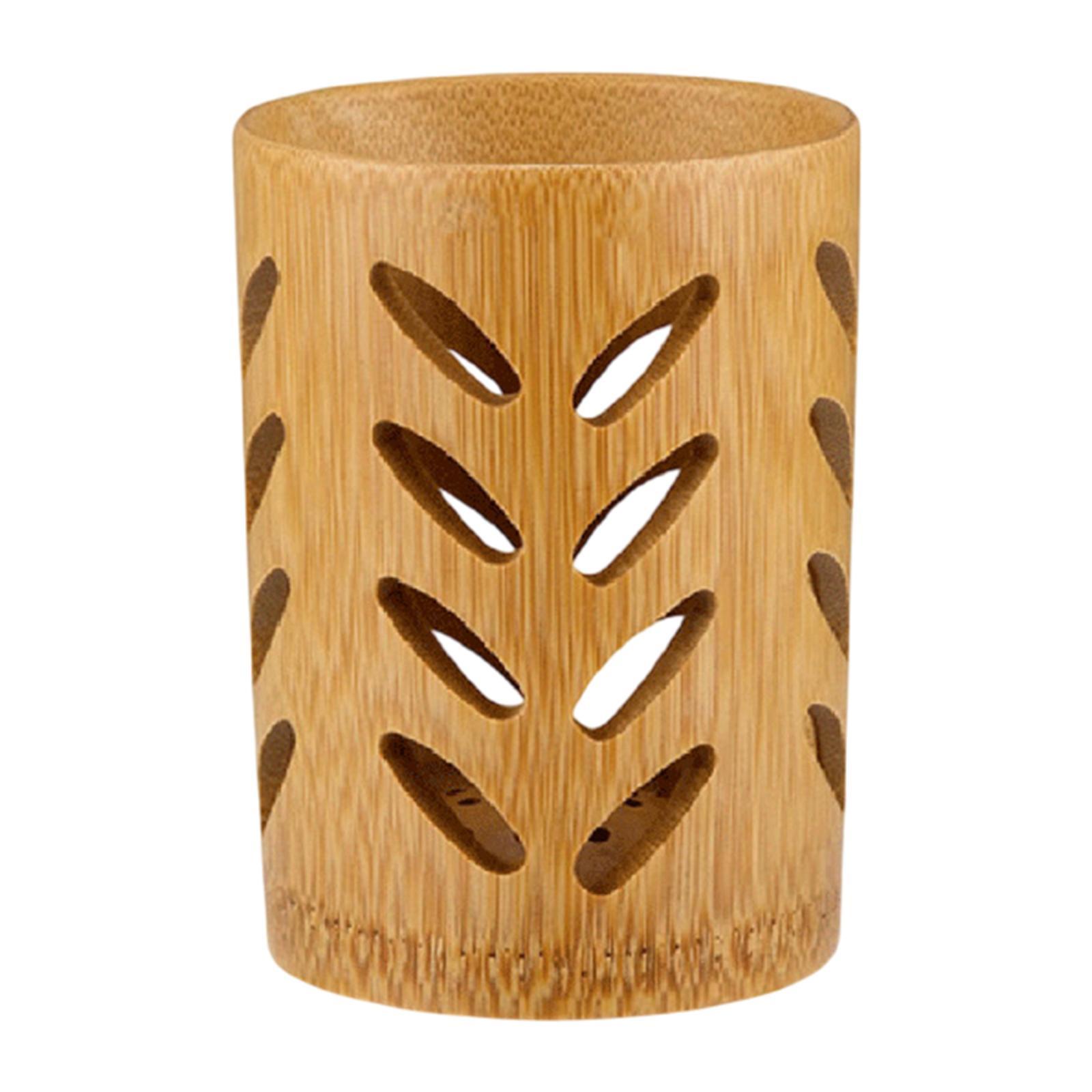 Bamboo Toothbrush Holder Makeup Brush Organizer Portable Lightweight Quick