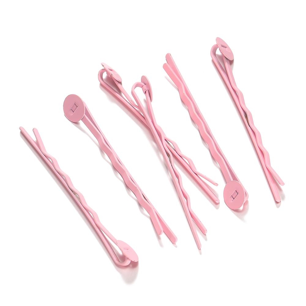 20pcs/Lot 8mm Inner Size Colorful Hair Clips Hairpin Blank Base Setting Cabochon Cameo Jewelry Making Accessories Supplies