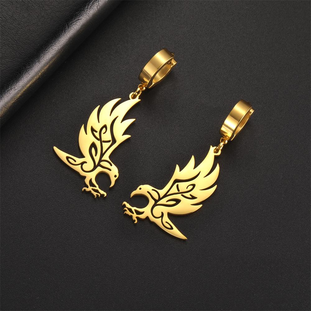 Eagle Birds Earrings for Women Girl Stainless Steel Drop Earring Animal Bird Charms Hoop Earrings Punk Cool Jewelry Gifts